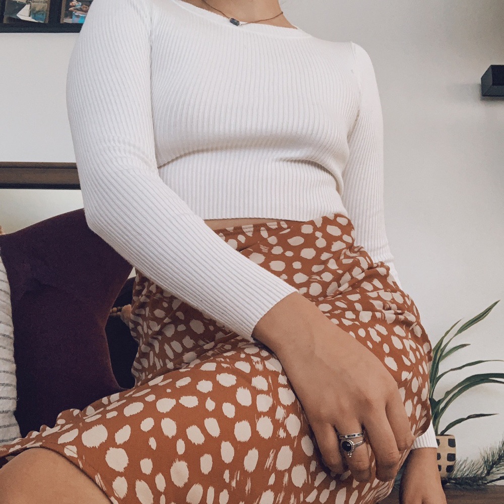 N/T Abstract Animal Print Slip Skirt